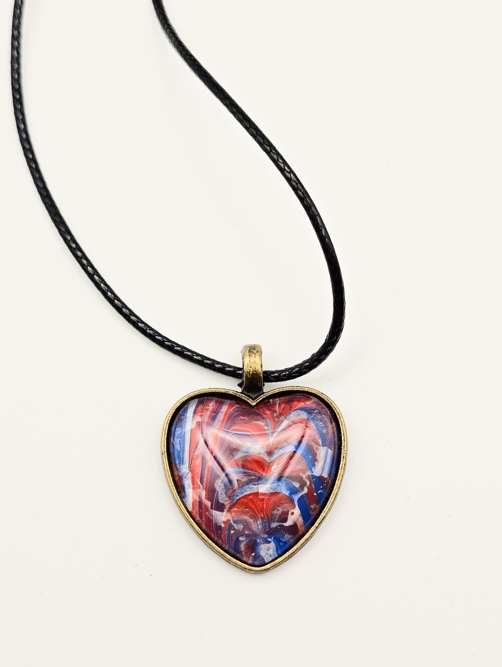 Handmade Heart Glass Pendant Necklace